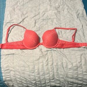 PINK Victoria's Secret Coral Lace Bra